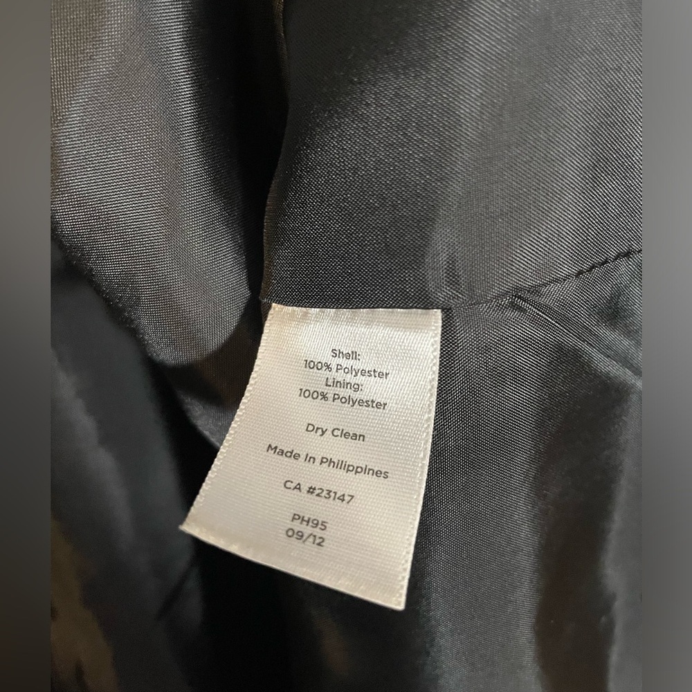 Talbots Blazer Jacket Black Lined Asymmetric Button Front Stand Collar Size 12 - Picture 4 of 9
